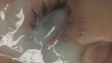 Japanese bukkake cum in eye