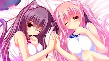 ASMR - Cute Neko Girls, Ear Licking & Eating