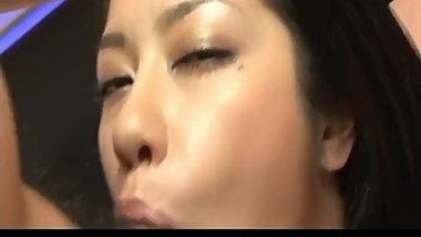 Kyoka Ishiguro topless and in stockings has hairy twat screwed