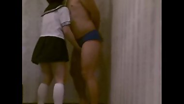 junior school student very hard ballbusting