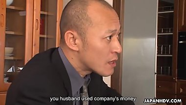 Fucking the babe since her hubby fucked the company over