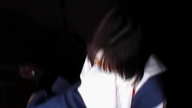 Injured asian teen playing with hot body