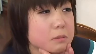 Little japanese girl is face slapped by her cruel stepdad