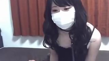 Cute Japanese girl shows panties