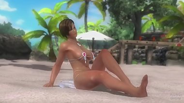Dead or alive 5 Lisa in tight micro bikini thong exposes her boobs & ass !