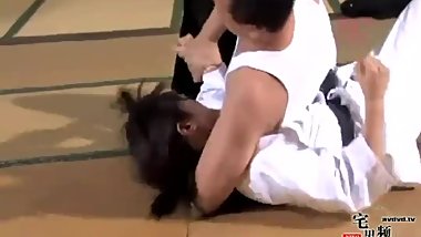 Japanese Female Judo Master Defeated and xoxo