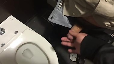 Japanese Suit Chubby cums in public