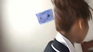 Japanese stewardess with collar over collar