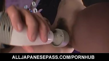 Sexy Japanese maid for the day gobbles down her bosses cock