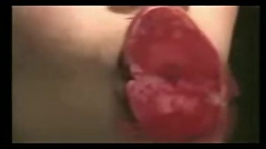 Japanese red lipstick glass kissing