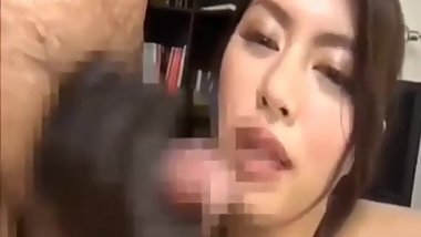 japanese gloves handjob and blowjob