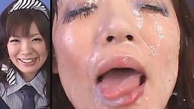 Cute JAV Girl - Split Screen Bukkake
