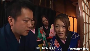 Tarou dared to show his big cock to a ready Asian babe