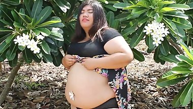 Fat Asian BBW in Garden
