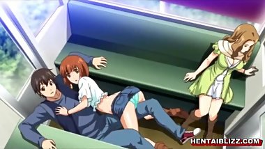 Japanese hentai hot drilled in the public area