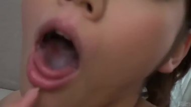 Japanese girl makes three blowjobs and swallows cum