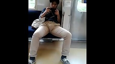 Japanese bulge on the train