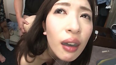 Horny wife loves gangbang and eating cums(javplayer)