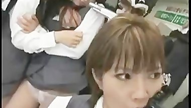 Japanese girl office blowjob orgy