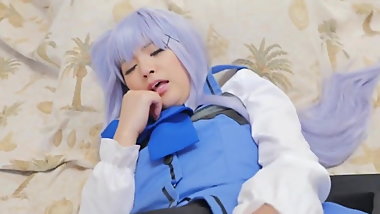 Japanese blue hair cosplay