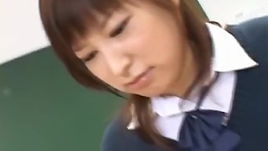 After school lessons with horny Japanese teen Runna Sakai