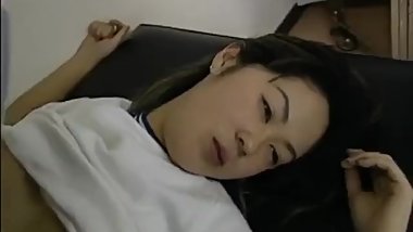 Rie Takasaka has hairy slit fucked with vibrator at medical check