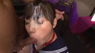 Japanese bukkake face fuck 1