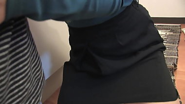 Brunette with a collar gets her clit teased with toys