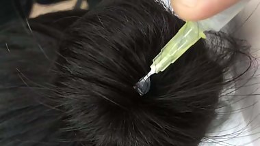 Dark gel in black hair
