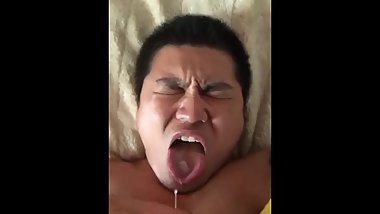 young japanese boy self facial