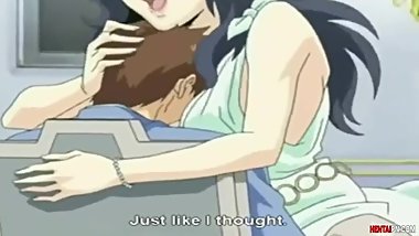 Uncensored Scene  beautiful brunette hentai mom love stepson`s cock