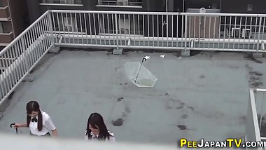 Naughty students peeing