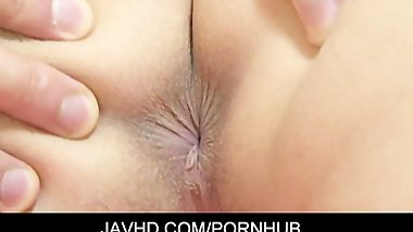 Lovely Asian babe Hinano got her hairy and tight slit cock-drilled