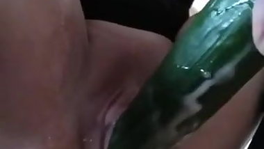 japanese Mature Cucumber Dildo masturbation