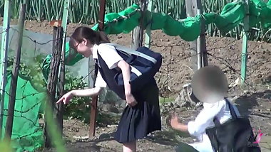 Erotic Voyeurism - Turn up the skirt of the girl student